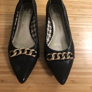 Ann Klein iflex kitten heels worn